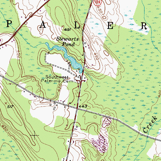 Topographic Map of Tinkers Cemetery, NY
