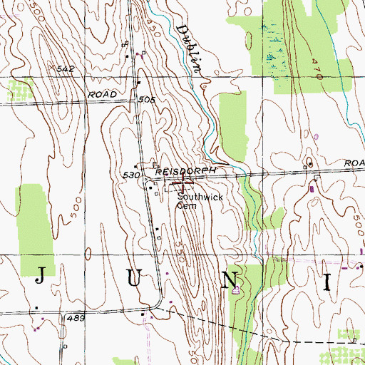 Topographic Map of Southwick Cemetery, NY