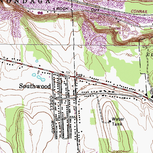 Topographic Map of Southwood, NY