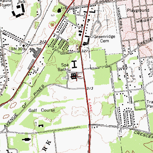 Topographic Map of Spa Baths, NY