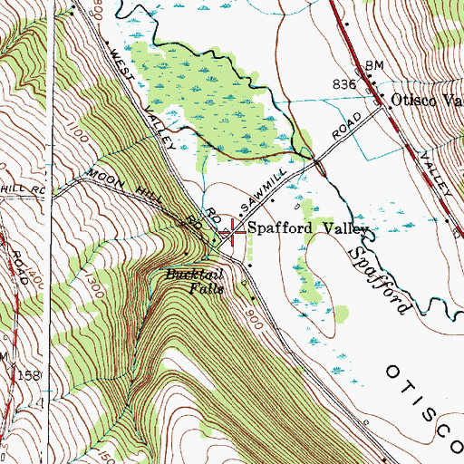 Topographic Map of Spafford Valley, NY