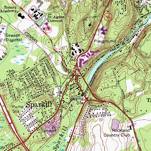Topographic Map of Sparkill, NY