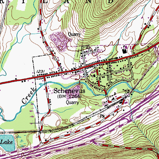 Topographic Map of Sparrowhawk Brook, NY