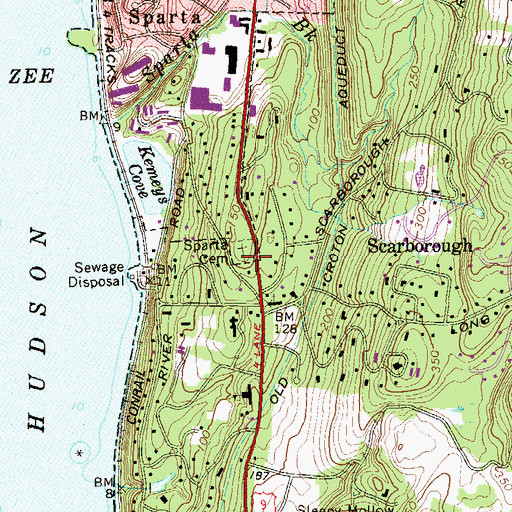 Topographic Map of Sparta Cemetery, NY