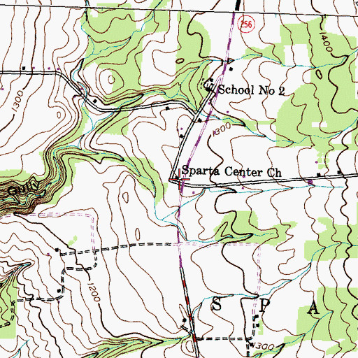 Topographic Map of Sparta Center United Methodist Church, NY