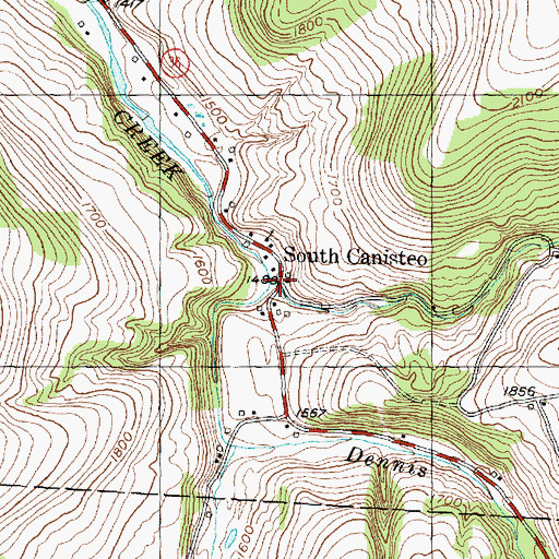 Topographic Map of Spaulding Hollow, NY