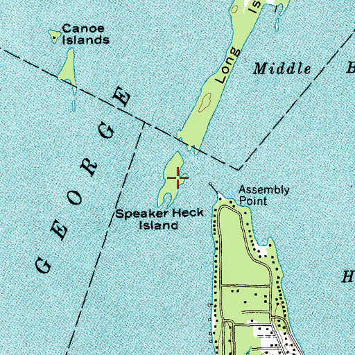 Topographic Map of Speaker Heck Island, NY