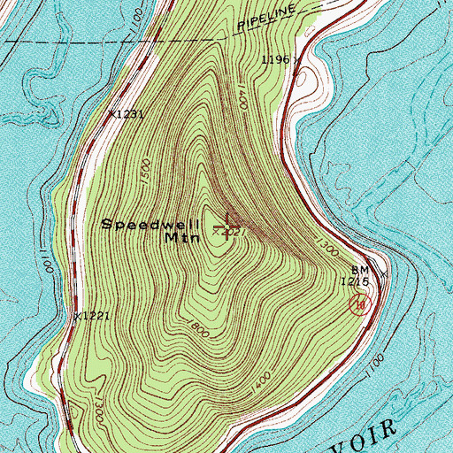 Topographic Map of Speedwell Mountain, NY
