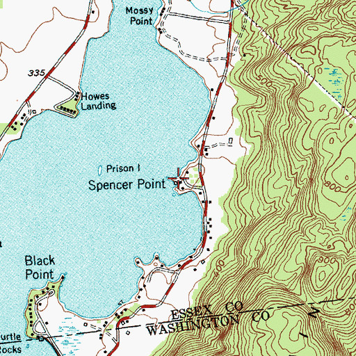Topographic Map of Spencer Point, NY