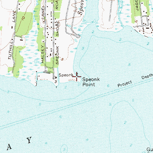 Topographic Map of Speonk Point, NY