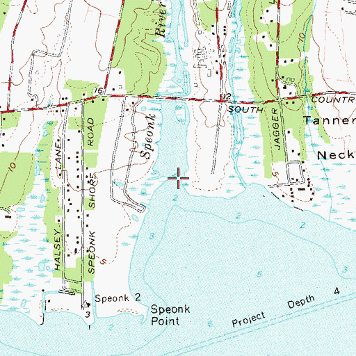 Topographic Map of Speonk River, NY