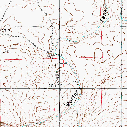 Topographic Map of Porter Canyon, AZ