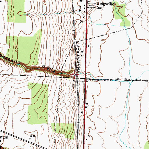 Topographic Map of Spezzano Gully, NY