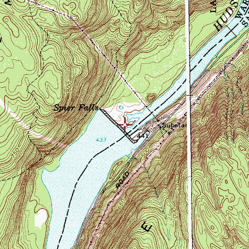 Topographic Map of Spier Falls, NY