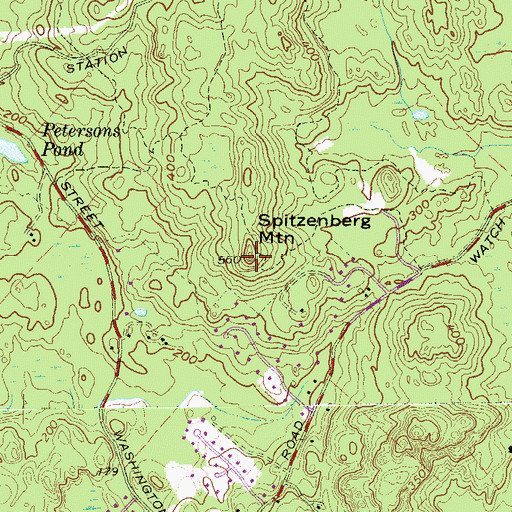 Topographic Map of Spitzenberg Mountain, NY