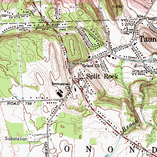 Topographic Map of Split Rock, NY