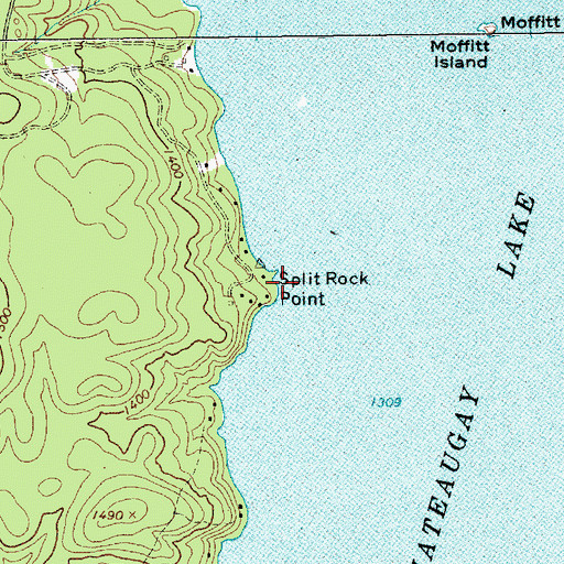 Topographic Map of Split Rock Point, NY