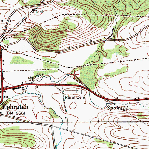 Topographic Map of Sponable Creek, NY