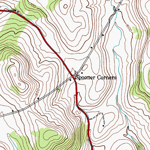 Topographic Map of Spooner Corners, NY