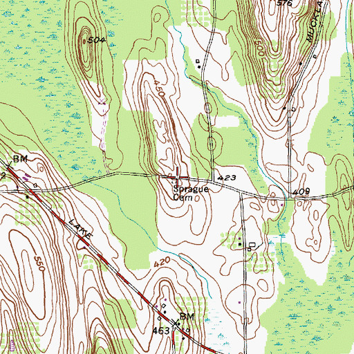 Topographic Map of Sprague Cemetery, NY