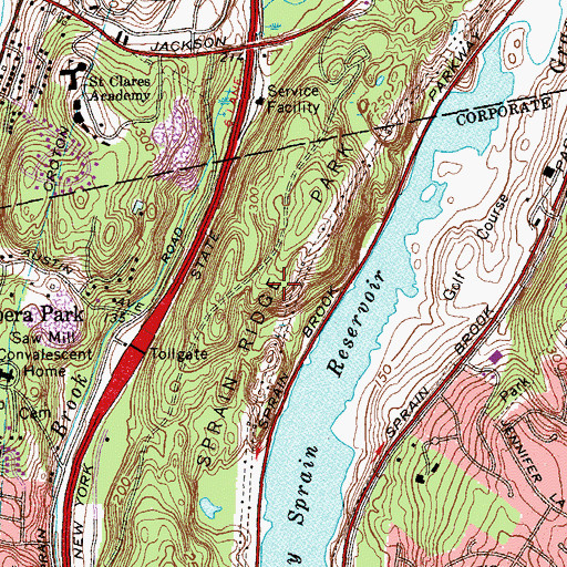 Topographic Map of Sprain Ridge Park, NY