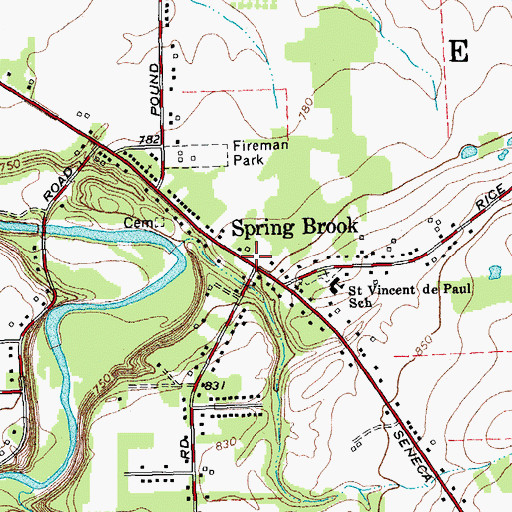 Topographic Map of Spring Brook, NY