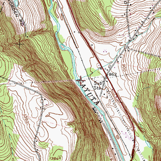 Topographic Map of Spring Brook, NY