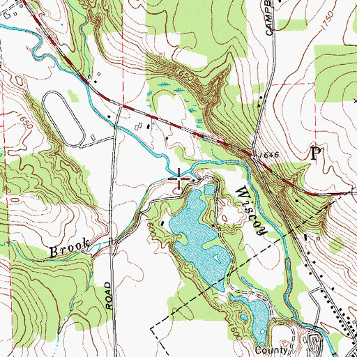 Topographic Map of Spring Brook, NY