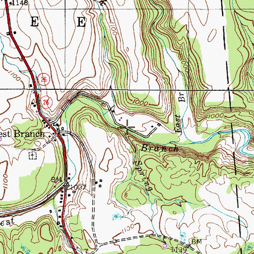 Topographic Map of Spring Brook, NY