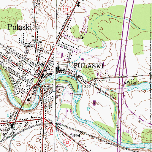 Topographic Map of Spring Brook, NY