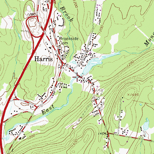 Topographic Map of Spring Brook, NY