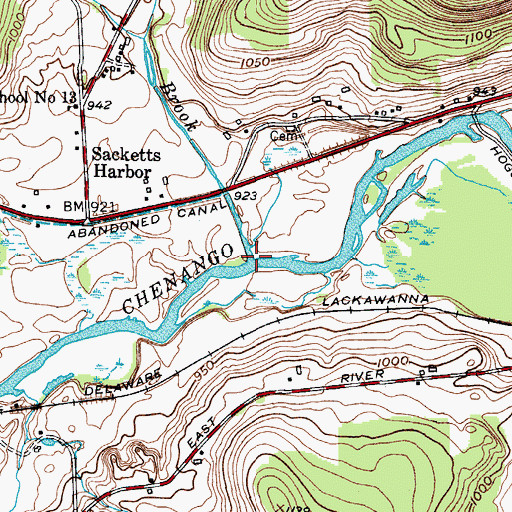 Topographic Map of Spring Brook, NY