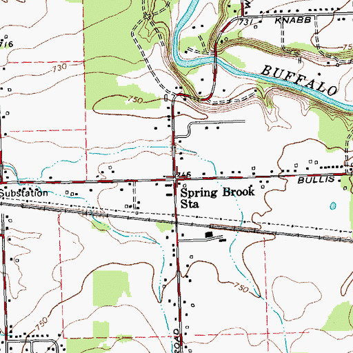 Topographic Map of Spring Brook Station, NY