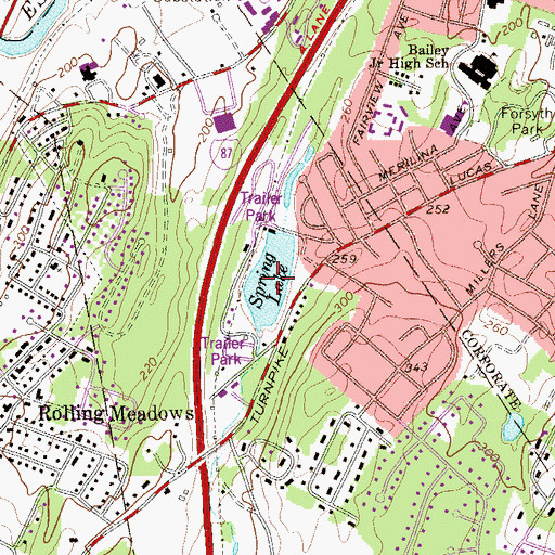 Topographic Map of Spring Lake, NY