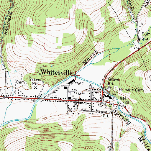 Topographic Map of Spring Mills Creek, NY