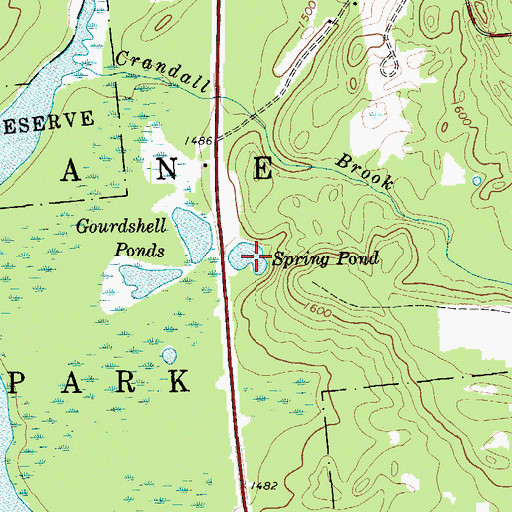 Topographic Map of Spring Pond, NY