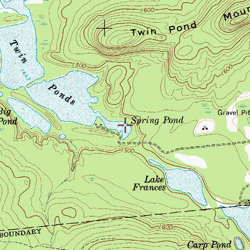 Topographic Map of Spring Pond, NY