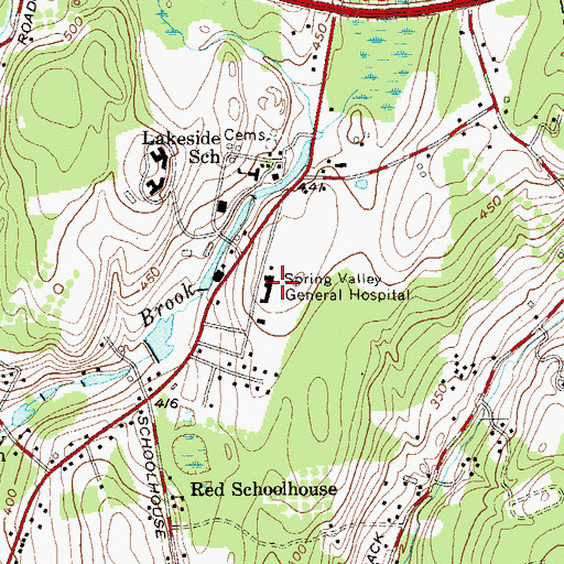 Topographic Map of Spring Valley General Hospital, NY