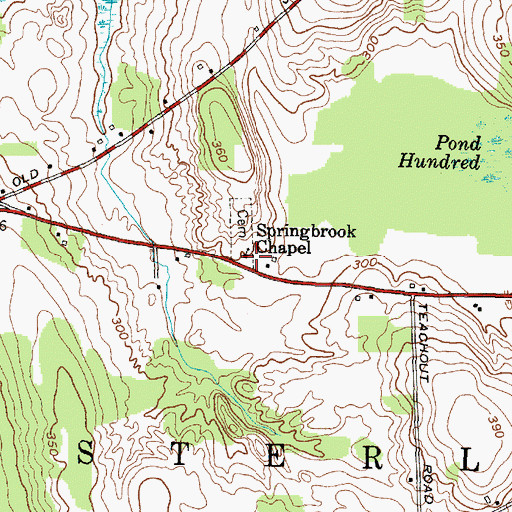 Topographic Map of Springbrook Chapel, NY