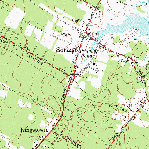 Topographic Map of Springs, NY