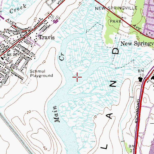 Topographic Map of Springville Creek, NY