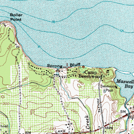 Topographic Map of Sprong Bluff, NY