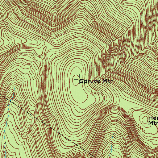 Topographic Map of Spruce Mountain, NY