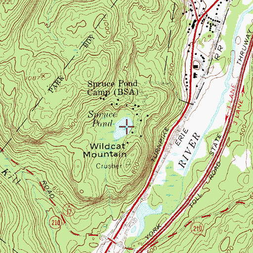 Topographic Map of Spruce Pond, NY