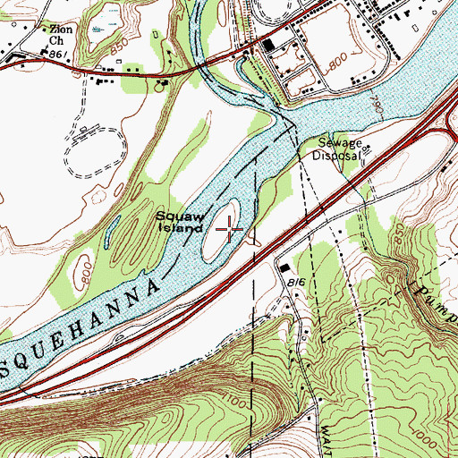 Topographic Map of Squaw Island, NY