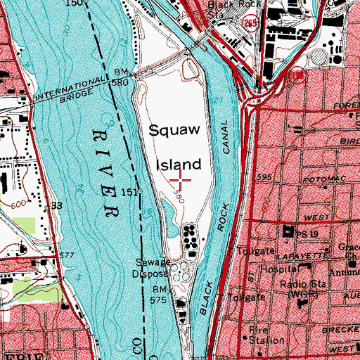 Topographic Map of Unity Island, NY