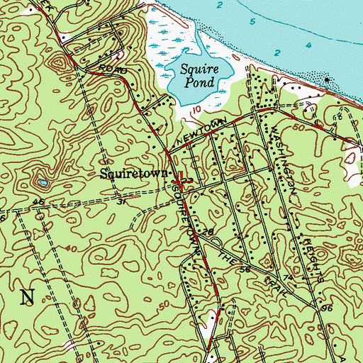 Topographic Map of Squiretown, NY
