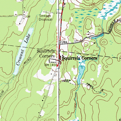 Topographic Map of Squirrels Corners, NY