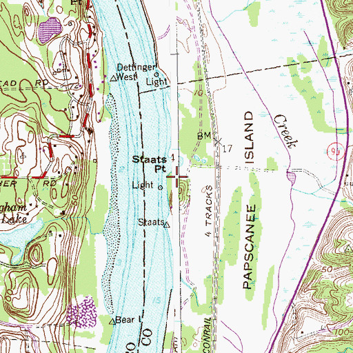 Topographic Map of Staats Point, NY