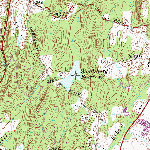 Topographic Map of Staatsburg Reservoir, NY